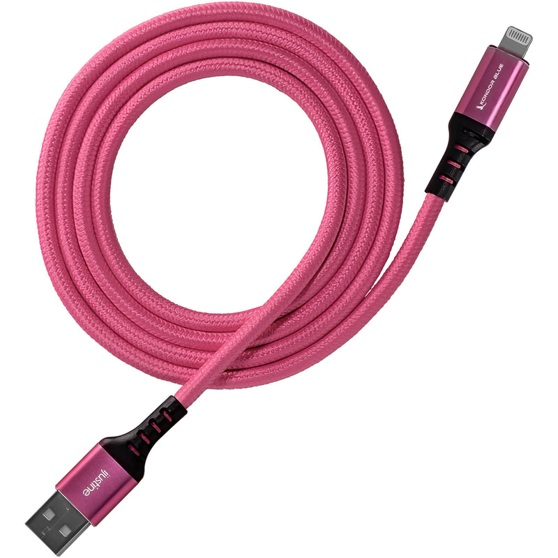 Kondor Blue iJustine Lightning to USB-A Charge & Sync Cable (3.3', Pink)