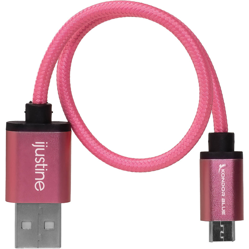 Kondor Blue iJustine Micro-USB to USB-A Charge and Sync Cable (10", Pink)