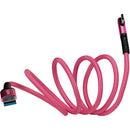 Kondor Blue iJustine USB-A 3.2 Gen 1 Male to USB-C Male Right-Angle Cable (3', Pink)