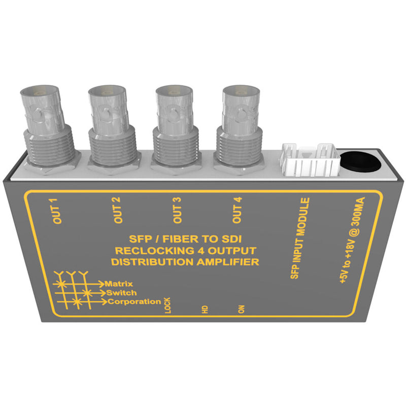 Matrix Switch MSC-FC1F4B-1 1x4 Fiber to 3G-SDI BNC Reclocking Distribution Amplifier