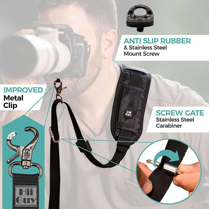 HiiGuy XXL Camera Strap (Black, 44")