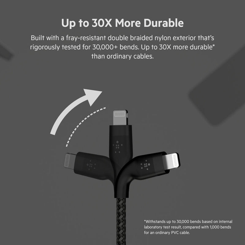 Belkin BoostCharge Pro Flex Lightning to USB-A Cable (3.3', Black)