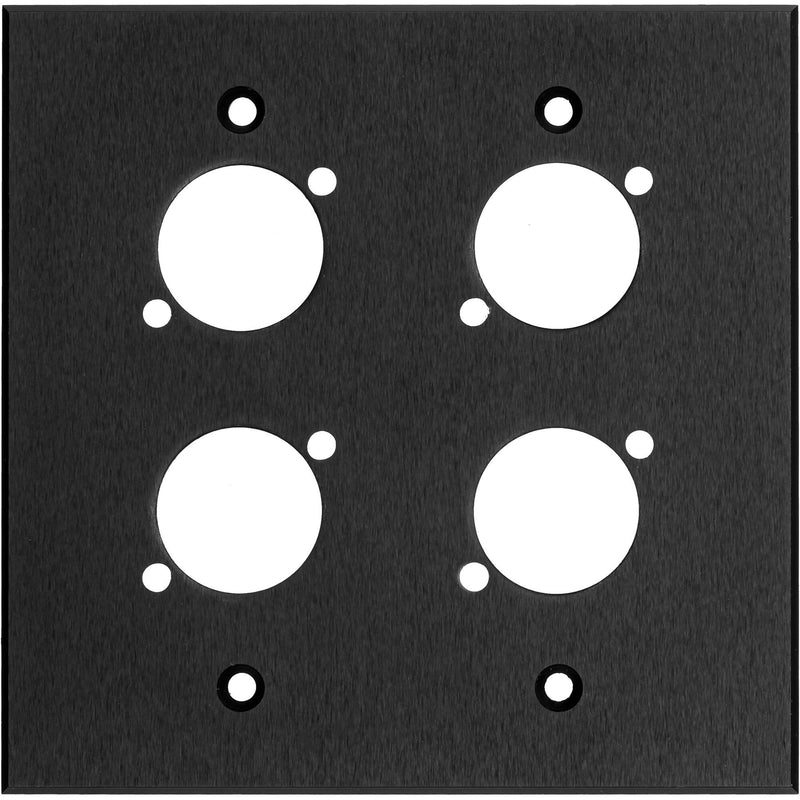 My Custom Shop WP2X4-BA 2-Gang 4-D Series Anodized Aluminum Wall Plate (Black)