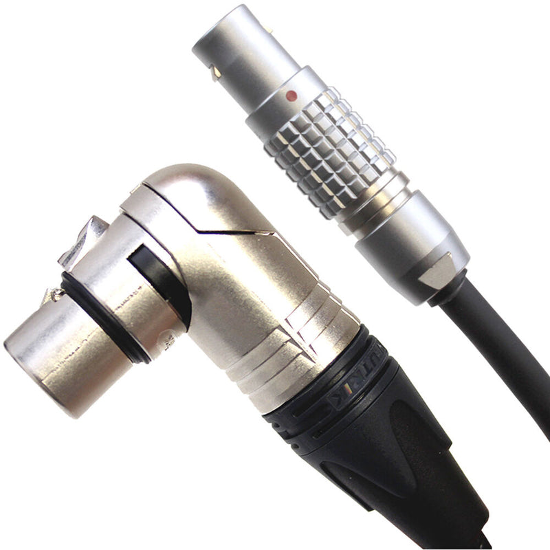 Hawk-Woods 6-Pin LEMO Male to 4-Pin XLR Female Right-Angle Power Cable for Ronin 2 (11.8")