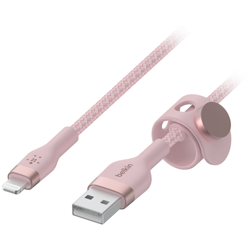 Belkin BoostCharge Pro Flex Lightning to USB-A Cable (6.6', Pink)