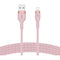 Belkin BoostCharge Pro Flex Lightning to USB-A Cable (6.6', Pink)