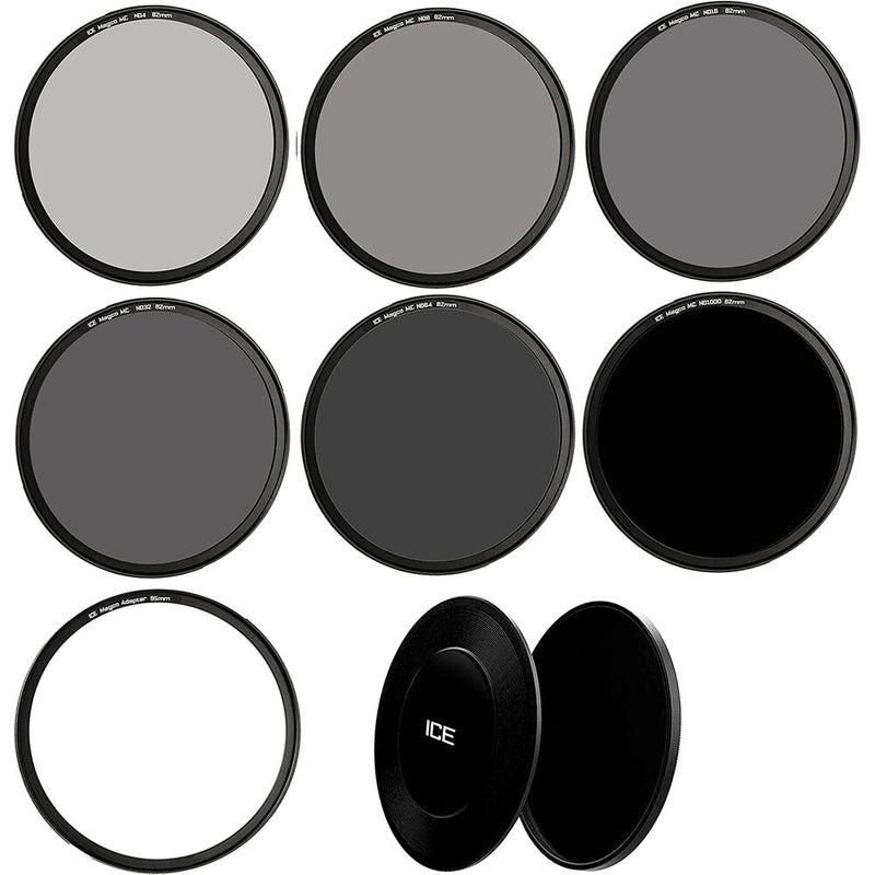 Ice Magco Magnetic ND Filter Stack Set with Caps and Wallet (82mm, 2 to 10-Stop)