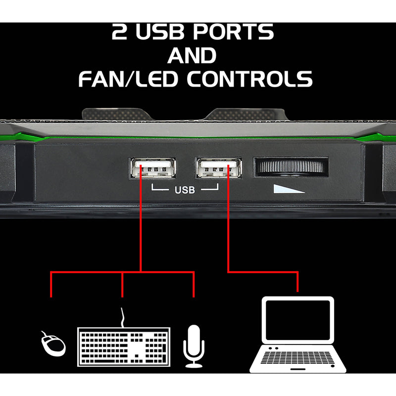 Enhance Cryogen 5 Laptop Cooling Stand (Green LED)