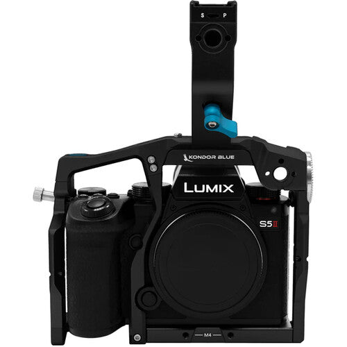 Kondor Blue Camera Cage with Top Handle for Panasonic Lumix S5II/X (Space Gray)