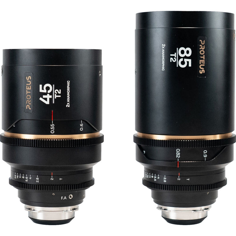 Venus Optics Laowa Proteus 2x Anamorphic 45 & 85mm T2 Lens Bundle (PL/EF, Feet, Amber Flare)