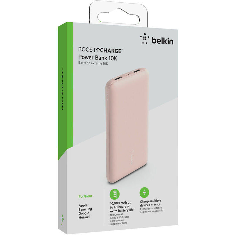 Belkin BoostCharge USB-C Power Bank (10,000mAh, 15W, Rose Gold)