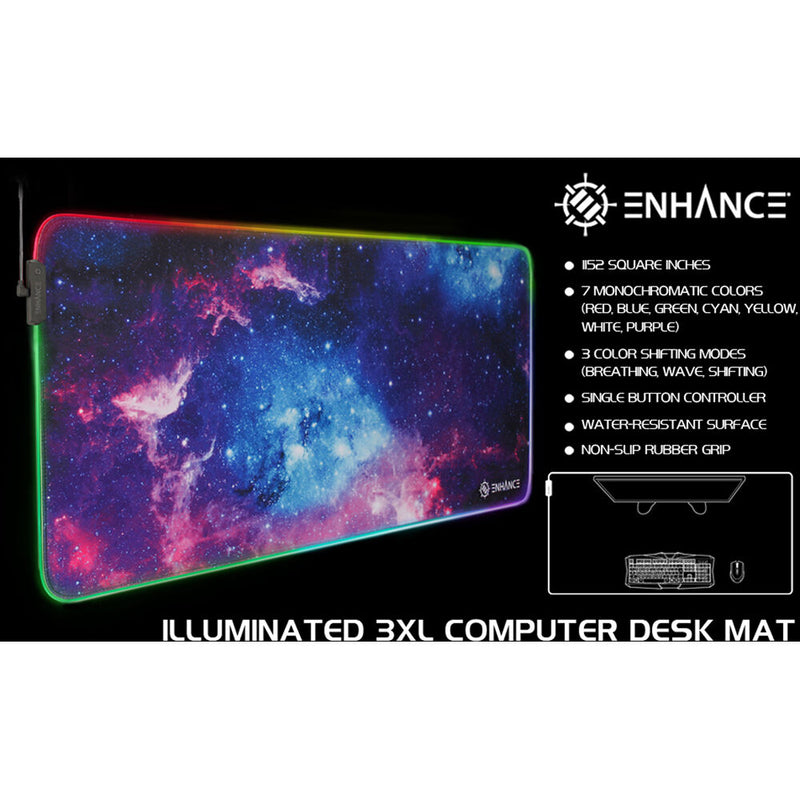 Enhance Illuminated 3XL Computer Desk Mat (Galaxy)