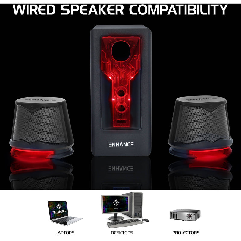 Enhance 2.1 High Excursion Speaker System (Red)