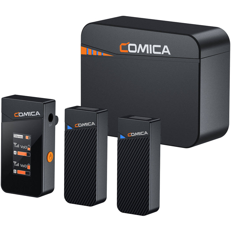 Comica Audio Vimo C3 Mini 2-Person Wireless Microphone System for Cameras Smartphones with 3.5mm (Black, 2.4 GHz)