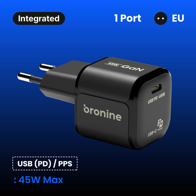 bronine 45W GaN 1 Port EU Plug USB Charger