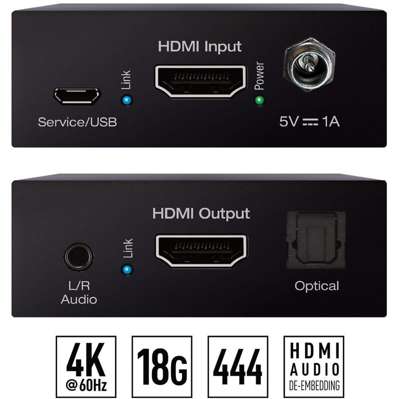 Key Digital 4K/18G HDMI Fixer and Booster with Optical Audio & De-Embedded Audio Output