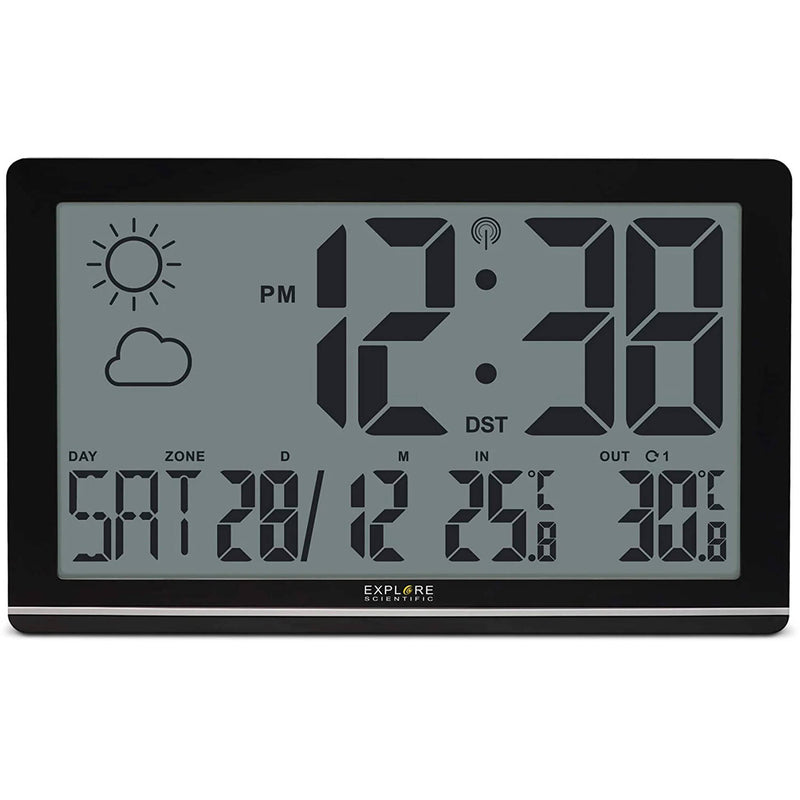 Explore Scientific Jumbo Display Wall Clock with Weather Forecast