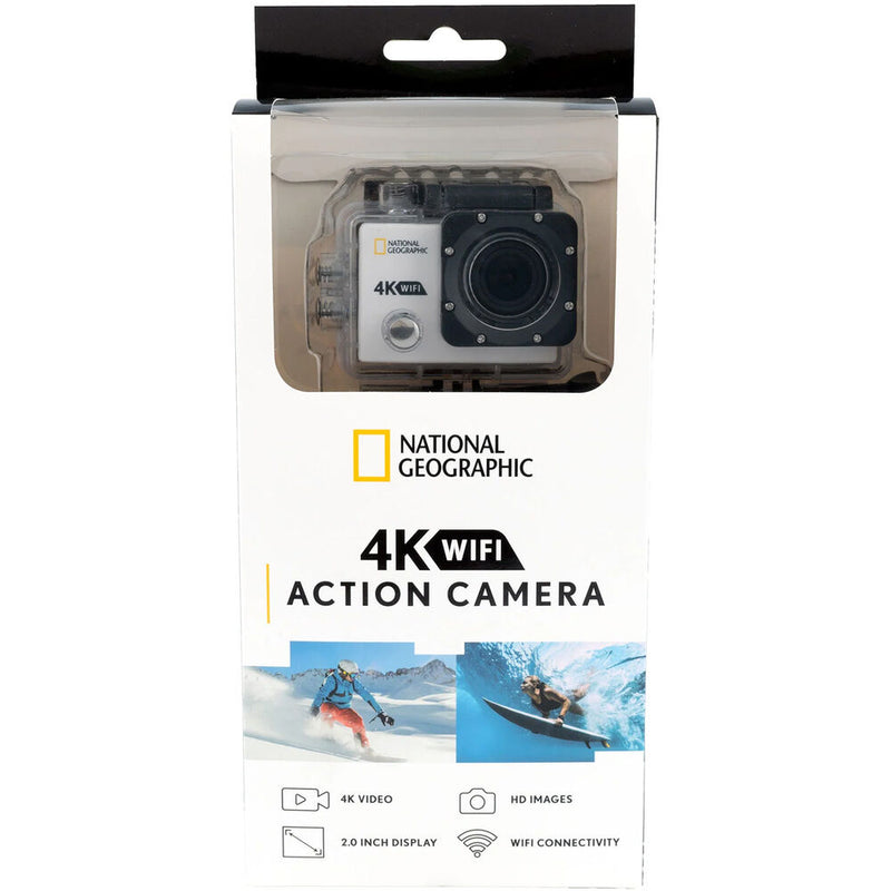 Explore Scientific National Geographic 4K Action Camera with Wi-Fi (White)