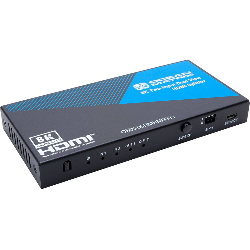 Ocean Matrix 8K60 HDMI 2x1x2 Splitter & Switcher with Dual Inputs