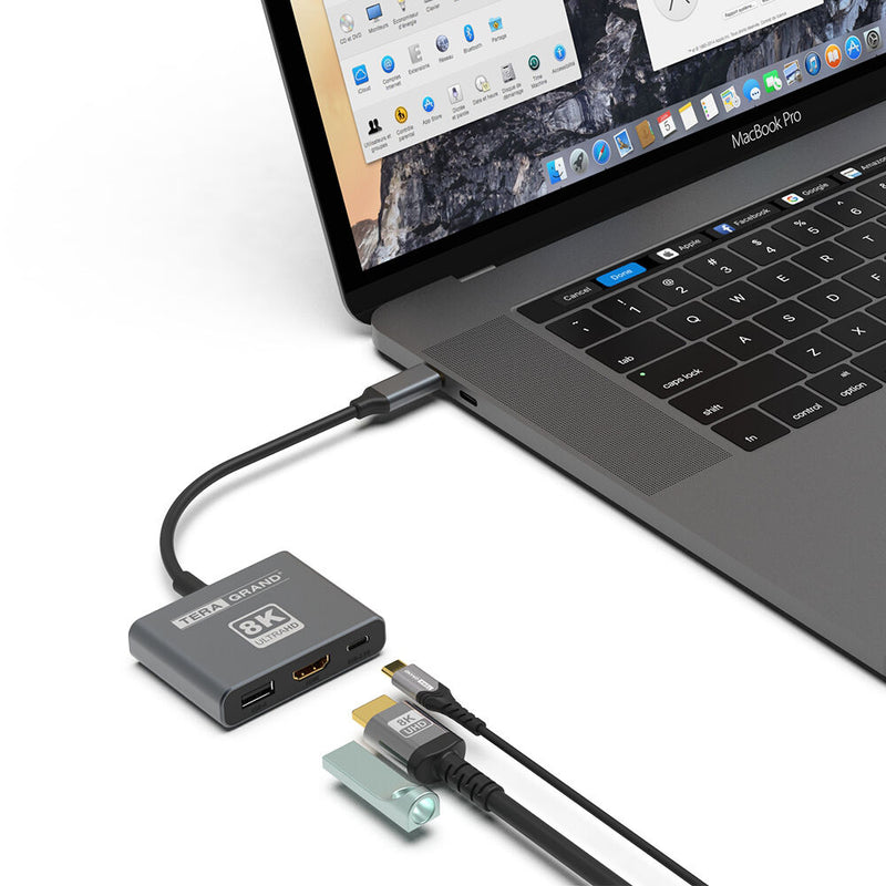 Tera Grand USB-C to USB-A and HDMI 2.1 8K Multiport Adapter