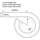 CAME-TV Power Dolly System for Tripods with 8 Straight & 20 Curved Rails