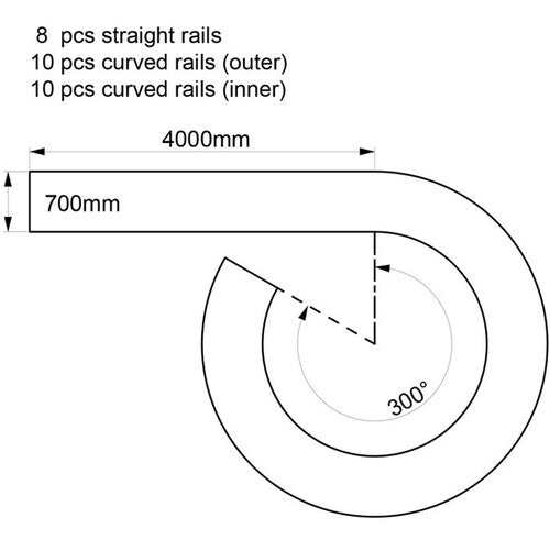 CAME-TV Power Dolly System for Tripods with 8 Straight & 20 Curved Rails