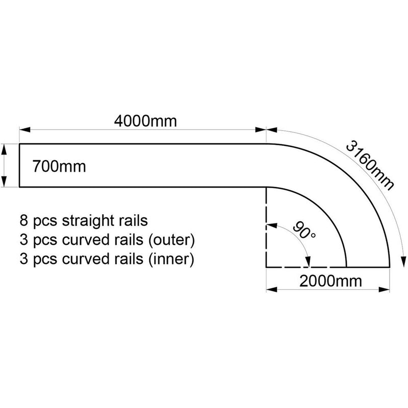 CAME-TV Power Dolly System for Tripods with 8 Straight & 6 Curved Rails