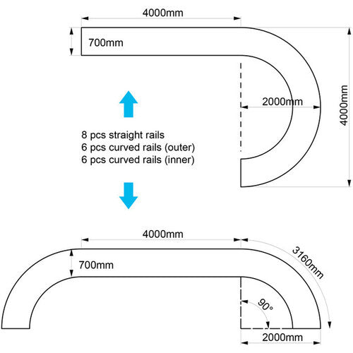 CAME-TV Power Dolly System for Tripods with 8 Straight & 12 Curved Rails