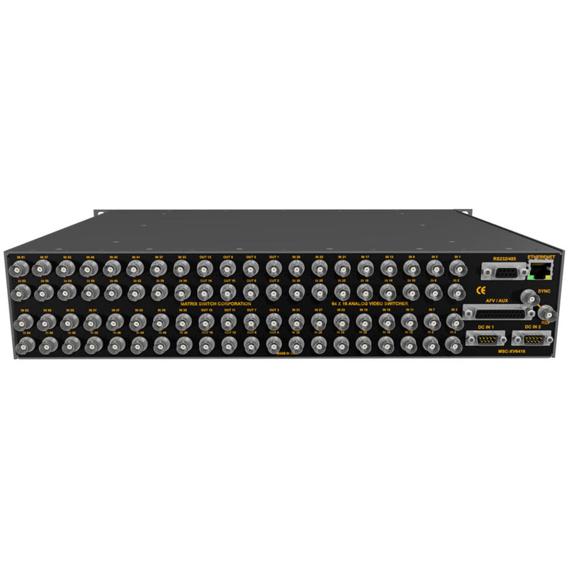 Matrix Switch 64 Input x 16 Output Crosslink Composite Analog Video Router with Status Panel