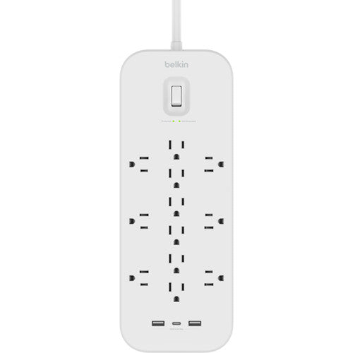 Belkin 12-Outlet Surge Protector with USB (White)