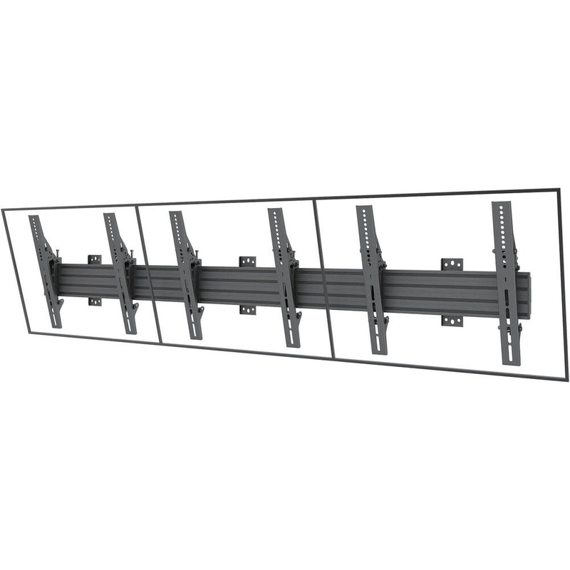 Mount-It! Three-Screen Menu Board Wall Mount with Tilt Mounting Brackets (Landscape)