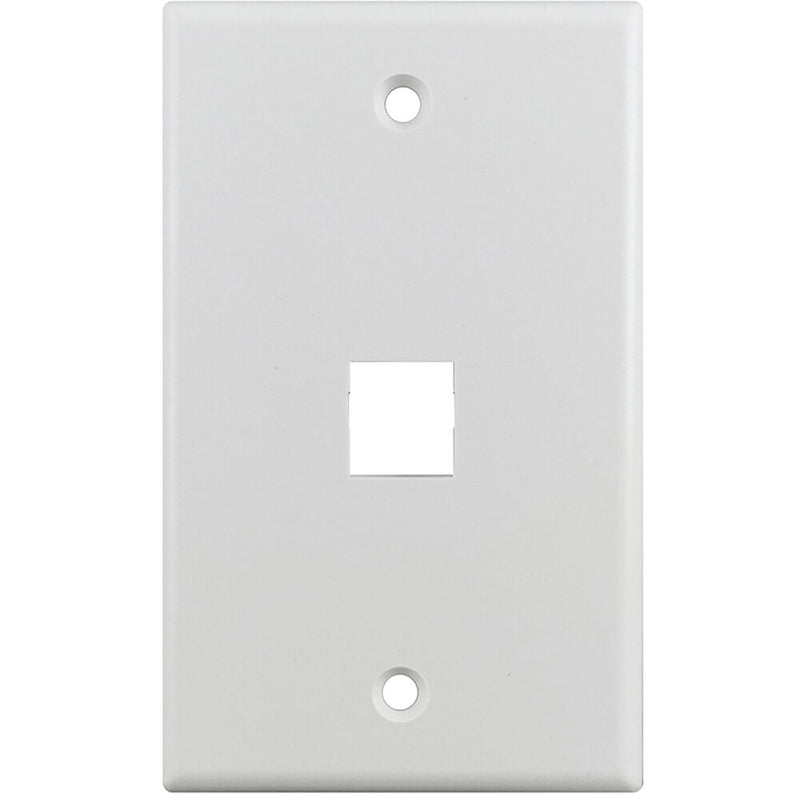 Simply45 S45-3201W 1-Port Single-Gang Keystone Wall Plate (White)