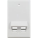 Simply45 S45-3202AW 2-Port Single-Gang Angled Keystone Wall Plate (Gloss White)