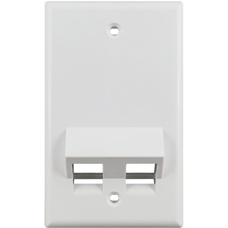 Simply45 S45-3202AW 2-Port Single-Gang Angled Keystone Wall Plate (Gloss White)