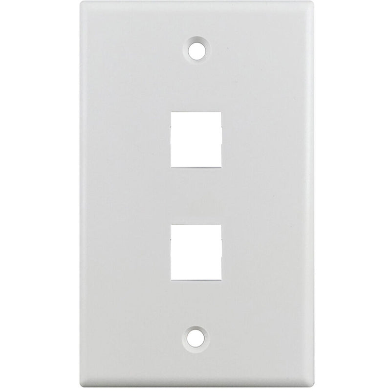 Simply45 S45-3202W 2-Port Single-Gang Keystone Wall Plate (White)