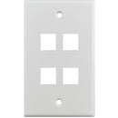 Simply45 S45-3204W 4-Port Single-Gang Keystone Wall Plate (White, 10-Pack)