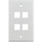 Simply45 S45-3204W 4-Port Single-Gang Keystone Wall Plate (White, 10-Pack)