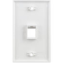 Simply45 S45-3201W 1-Port Single-Gang Keystone Wall Plate (White)