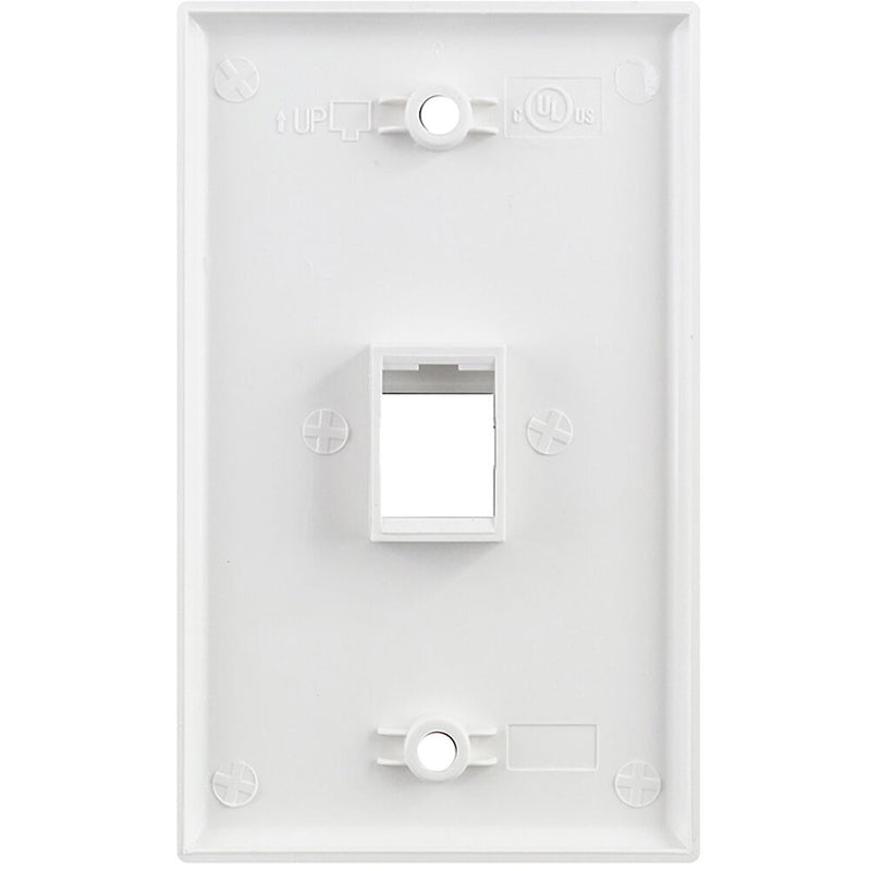 Simply45 S45-3201W 1-Port Single-Gang Keystone Wall Plate (White)