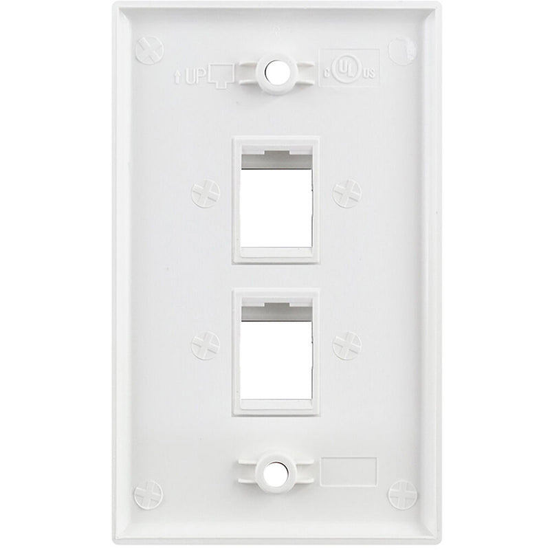 Simply45 S45-3202W 2-Port Single-Gang Keystone Wall Plate (White)