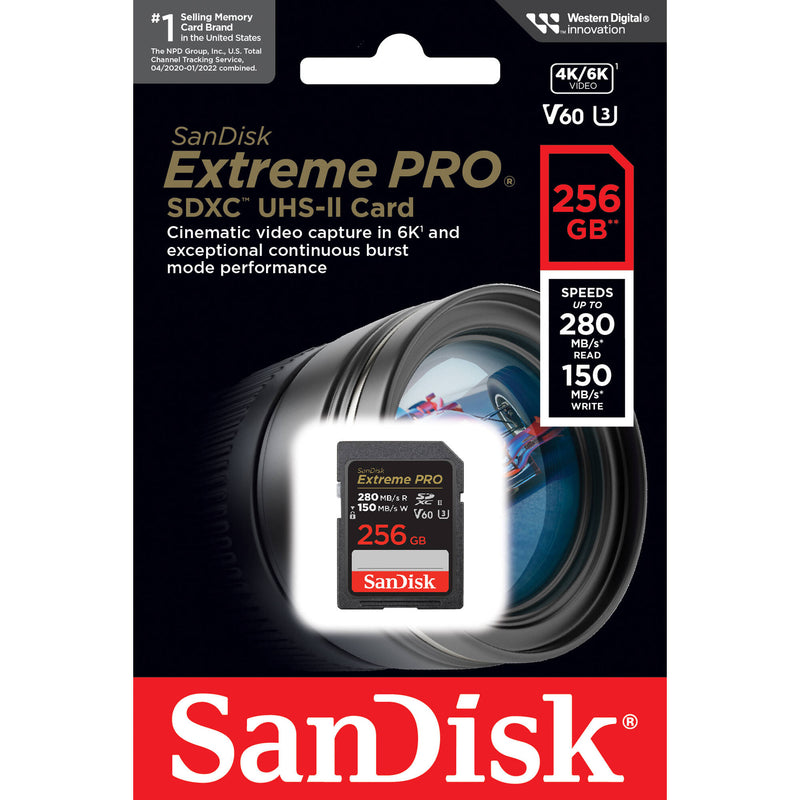 SanDisk 256GB Extreme PRO UHS-II SDXC Memory Card