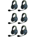 Eartec EVADE EVX6D Light-Industrial Full-Duplex Wireless Intercom System with 6 Dual-Ear Headsets (2.4 GHz)