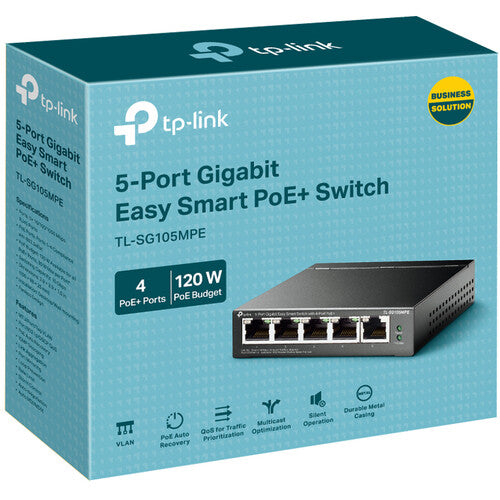 TP-Link TL-SG105MPE 5-Port Gigabit PoE+ Compliant Managed Switch