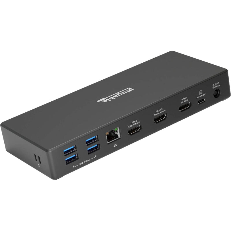 Plugable 13-in-1 USB-C Multi-Adapter Laptop Docking Station with Triple HDMI Output