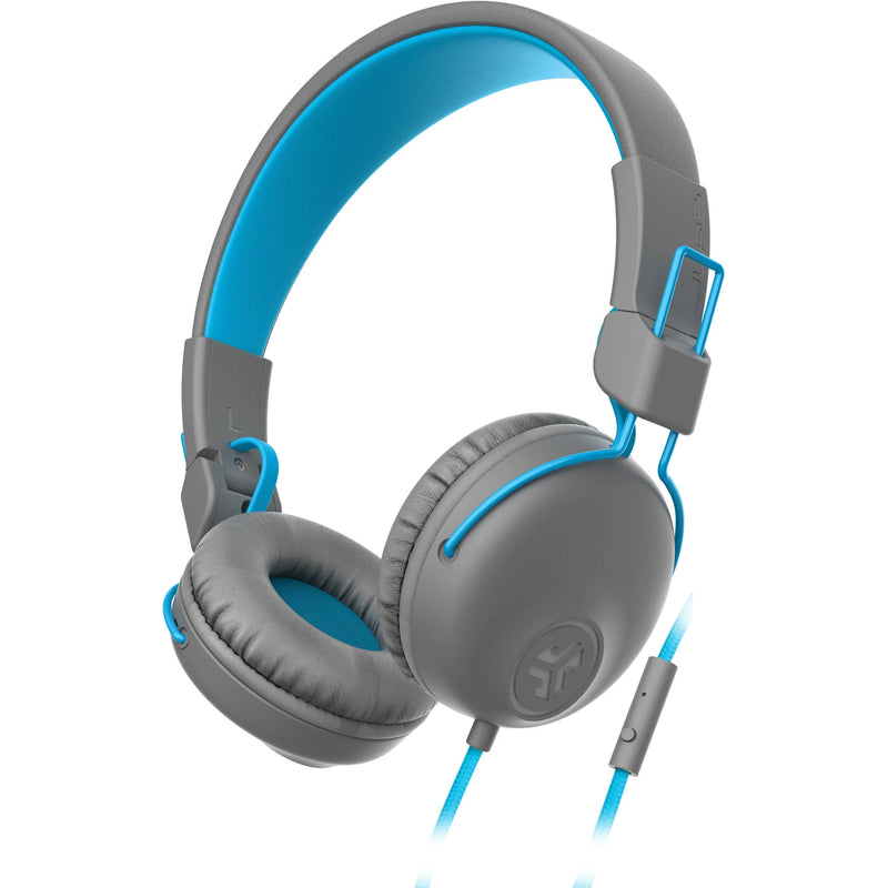 JLab Studio Wired On-Ear Headphones (Gray and Blue)