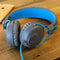 JLab Studio Wired On-Ear Headphones (Gray and Blue)