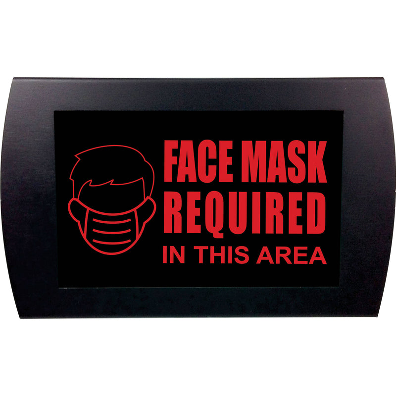 American Recorder "FACE MASK REQUIRED IN THIS AREA" LED Lighted Sign (Red)