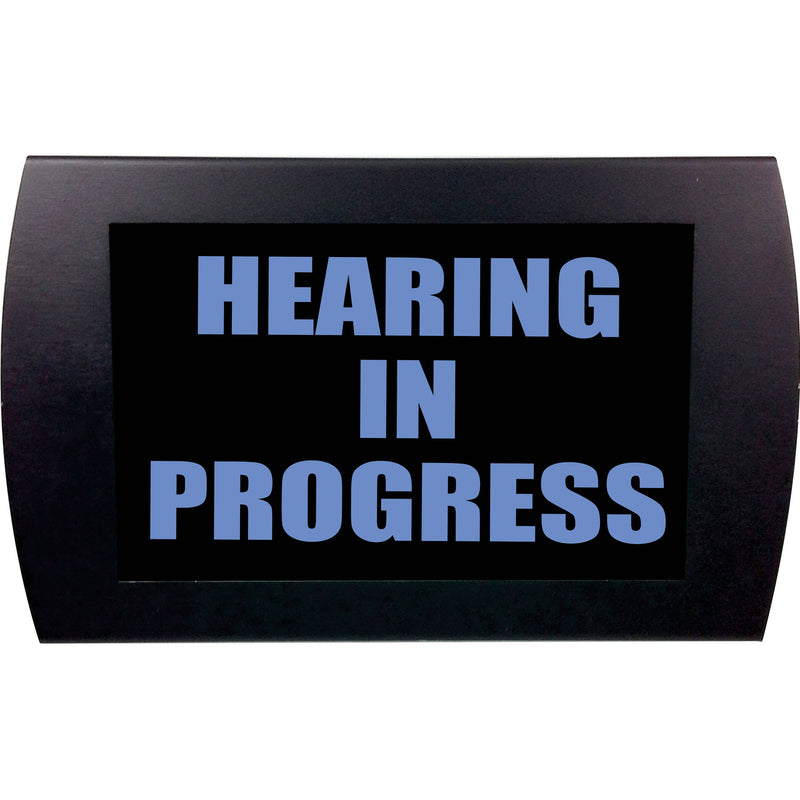 American Recorder "HEARING IN PROGRESS" LED Lighted Sign (Blue)