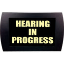 American Recorder "HEARING IN PROGRESS" LED Lighted Sign (Yellow)