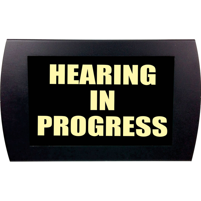 American Recorder "HEARING IN PROGRESS" LED Lighted Sign (Yellow)